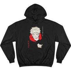 تصویر هودی مشکی طرح انیمه ناروتو و جوجوتسو کایسن 