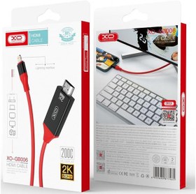 تصویر کابل اچ‌دی‌ام‌آی به لایتنینگ 1.8 متری ایکس او XO-GB006 Cable Lightning to HDMI & USB 2K 60Hz 1.8M 