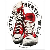 تصویر استیکر پارچه و لباس مدل حرارتی طرح کتونی ال استار 