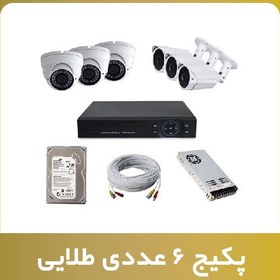 تصویر پکیج دوربین مداربسته 6 عددی (طلایی) 