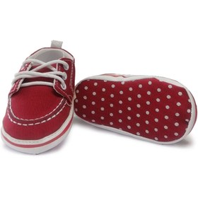 تصویر کفش نوزادی طرح مخمل گلدوزی قرمز کوکالو Cocalo Cocalo Red Velvet Baby Shoes