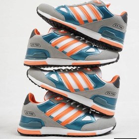 تصویر کفش کتانی سفید آبی نارنجی آدیداس adidas ZX 750 مدل 2002 