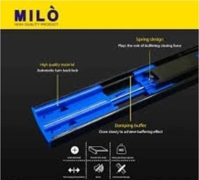 تصویر ریل ارامبند مشکی milo - سایز ۴۰ 