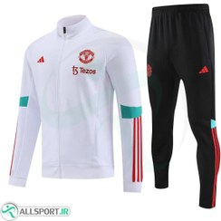 تصویر گرمکن شلوار منجستر یونایتد Manchester United Tracksuit 2023-24 White Black 