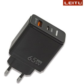 تصویر شارژر دیواری 65 وات لیتو LEITO LH-21 65W Double Fast Charger 