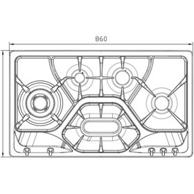 تصویر اجاق گاز استیل رومیزی استیل البرز S-5908 Steel Alborz S-5908 Tabletop Steel Gas Stove