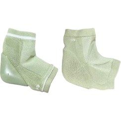 تصویر جوراب ضد ترک پا سیلیکونی باپوف مدل سرپنجه باز(رنگ سبز ماچا) 