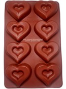 تصویر قالب قلب ساوارین بزرگ سیلیکونی ۸ تایی 