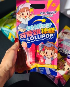 تصویر بستنی خشک lollipop در سه طعم ،۶۰گرمی - توت فرنگی 