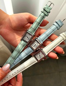 تصویر ساعت مچی زنانه چرم مستطیلی رویدا - زرشکی 