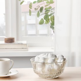 تصویر کاسه شفاف ایکیا مدل SÄLLSKAPLIG IKEA SÄLLSKAPLIG Bowl, clear glass/patterned