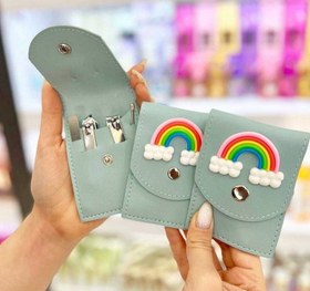 تصویر ست مانیکور رنگین کمانی 