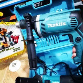 تصویر ست مینی فرز و دریل چکشی ماکیتا Makita HP1630 9555HN Makita HP1630 9555HN Impact Drill And Angle Grinder Set