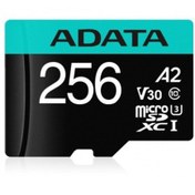 تصویر کارت حافظه MicroSD ای دیتا با ظرفیت 256 گیگابایت کلاس A2 V30 MEMORY CARD/ADATA/MICRO SD V30 R100W80 A2-256GB
