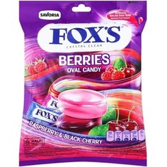 تصویر ابنبات فوکس بنفش میوه های بری و توت 125 گرم BERRIES OVAL CANDY FOX.S