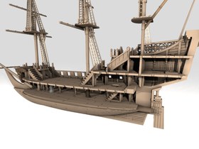 تصویر مدل سه بعدی ماکت کشتی (STL) 