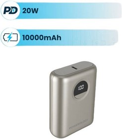 تصویر Powerology Ultra-Compact 10000 mAh PD 20W Fast Charging Power Bank، صفحه نمایش باتری دیجیتال، سبک وزن و قابل حمل، محافظ فعال داخلی (تیتانیوم) Powerology Ultra-Compact 10000 mAh PD 20W Fast Charging Power Bank, Digital Battery Display, Lightweight and portable, Built-in Active Protection (Titanium)