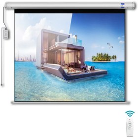 تصویر پرده پروژکتور ۱۲۰ اینچ ریموتی کرونی | CRONY 120 Inch 4:3 Projector Screen Home Automatic Remote Control 