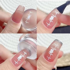 تصویر مهر و شابلون ناخن رنگی آینه ای بزرگ Nail stamp & stencil colorful mirror color - big size