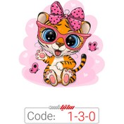 تصویر طرح تیشرت دخترانه گربه کد 1-3-0 