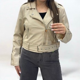 تصویر کت چرم استین زیپ 