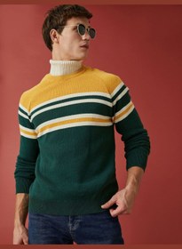 تصویر ژاکت چند رنگ با گردن گرد برند Koton Multicolor Sweater Crew Neck