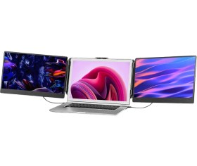 تصویر مانیتور سه گانه Triple Screen S2 نمایشگر 14 اینچی Full HD مناسب لپ تاپ Kefeya Triple Screen S2