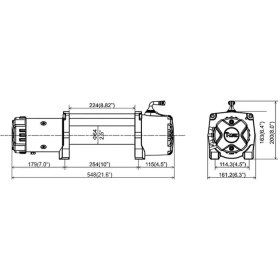 تصویر وینچ خودرویی 12500 پوند طناب الیافی تی مکس (T-Max) سری (X-Power) - 12 ولت 