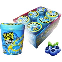 تصویر پاستیل ماری شکری با سس ترش sour juicy بسته 6 عددی طعم بلوبری 