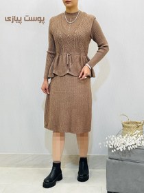 تصویر ست پیراهن و وست بافت کپ‌ زنانه 