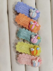 تصویر گل سر انبری کودک طرح گیپور پیکسل عروسکی کد 8 