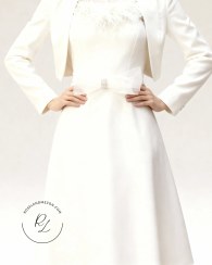 تصویر پیراهن میدی پر دوزی و پاپیون و کت مجلسی زنانه 