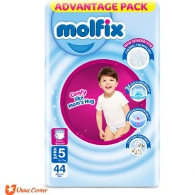 تصویر پوشک کودک شورتی مولفیکس ترکیه سایز 5 بسته 44 عددی Molfix Turkish baby diapers size5-44pcs