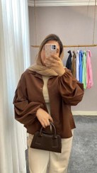 تصویر شومیز زنانه آستین پفی رنگی 