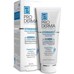 تصویر کرم مرطوب کننده دست و ناخن پرودرما ۴۰ میلی لیتر Pro Derma Hydravest Intense Moisturizing Hand & Nail Cream 40 ml