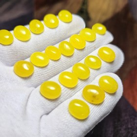 تصویر پک ۲۰ عددی نگین های سنگ جید زرد معدنی کد G81036 