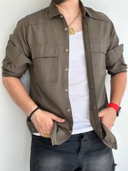 تصویر پیراهن کتان کج راه دو جیب ZARA 