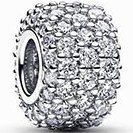 تصویر چارم سه ردیف نگین درخشان نقره‌ای پاندورا Pandora Sparkling Pavé Triple-row Silver Charm