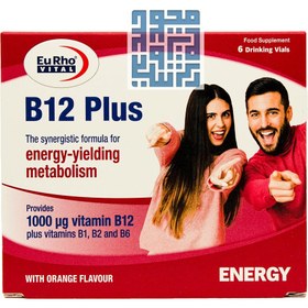 تصویر ویال خوراکی B12 پلاس 6 عدد یوروویتال Eurho Vital Vitamin B12 Plus 6 Vials