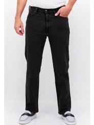 تصویر شلوار جین مردانه با فیت معمولی، رنگ مشکی برند levi's Men Regular Fit Washed Denim Jean, Black