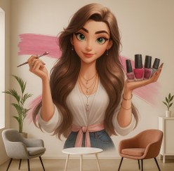 تصویر استیکردیواری سالن زیبایی طرح دختر 