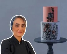 تصویر چاپ لینو روی فوندانت - گل شقایق 