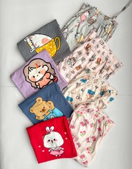 تصویر تیشرت شلوار طرح خرگوش و توتفرنگی 