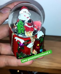 تصویر گوی موزیکال طرح کریسمس چراغدار 