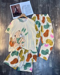 تصویر ست زنانه سه تیکه ای لاکرا (شلوار+شلوارک+تیشرت) 