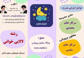 تصویر نمونه بروشور دو صفحه ای مسابقات لالایی خوانی ( شماره 1) در قالب پاورپوینت 