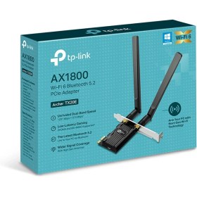 تصویر کارت شبکه وایرلس و بلوتوث AX1800 تی پی لینک Archer TX20E 