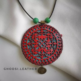 تصویر گردنبند ،کیف دعا ،حرز ، ارسال رایگان ، چرم طبیعی ،کد 13 