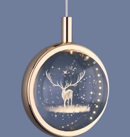 تصویر چراغ آویز و دیوار کوب مدل گوزن کد 4028 - دیواری با پایه خم / طلايی 