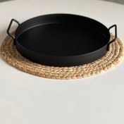 تصویر سینی فلزی گرد طرح ایکیا- رنگ مشکی 